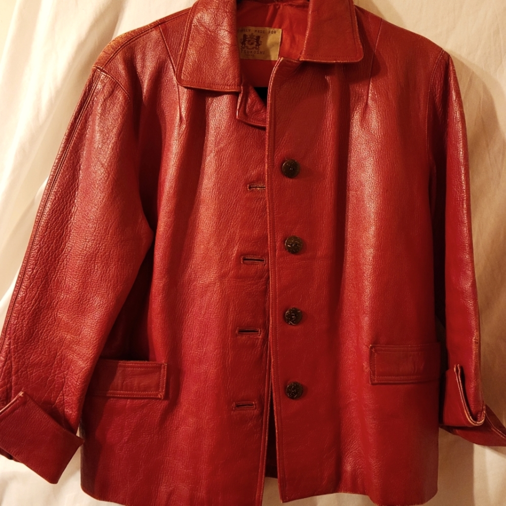 Vintage red leather jacket